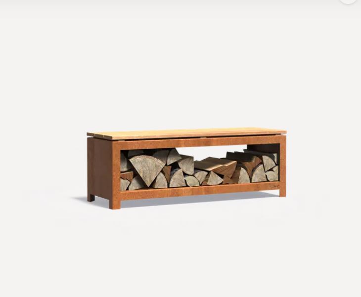 Bank mit Holzlagerplatz Logg Seat